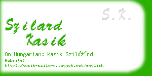 szilard kasik business card